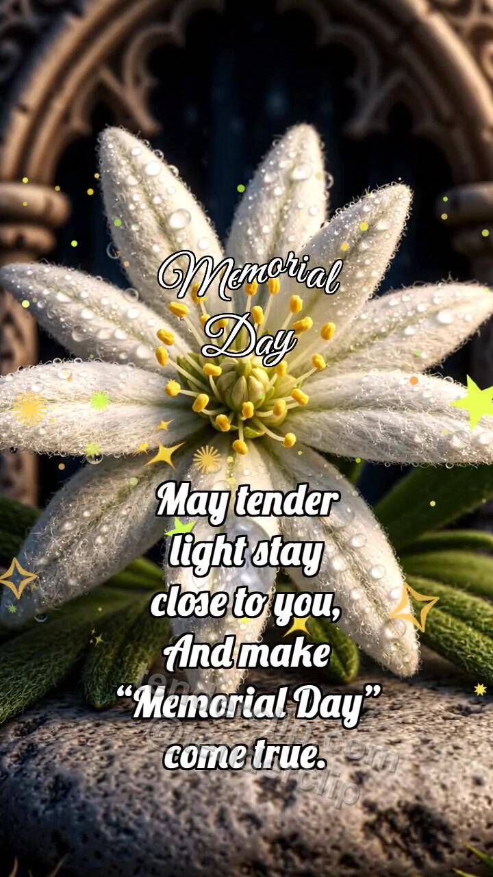 Animated greeting card about Memorial Day: Edelweiss Holds Silence