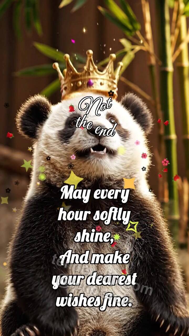 Animated greeting card about Not the end: Panda Cub Gets Crown