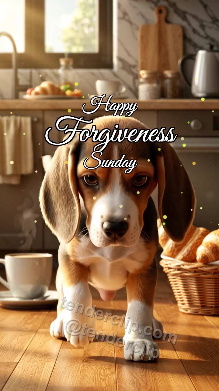 Animated greeting card about Happy Forgiveness Sunday: Puppy Offers Paw