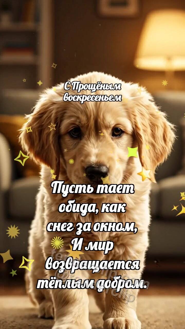 Анимационная открытка на тему С Прощёным воскресеньем: Щенок подаёт лапу
