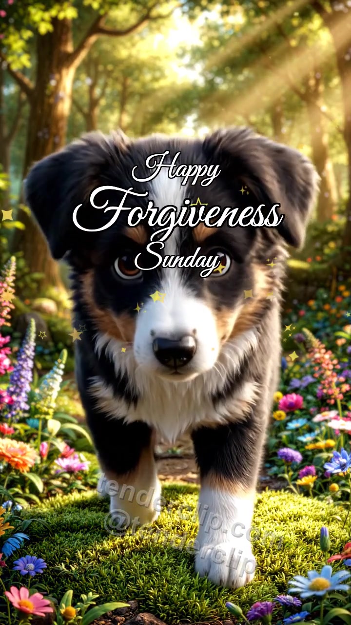 Animated greeting card about Happy Forgiveness Sunday: Puppy Offers Paw