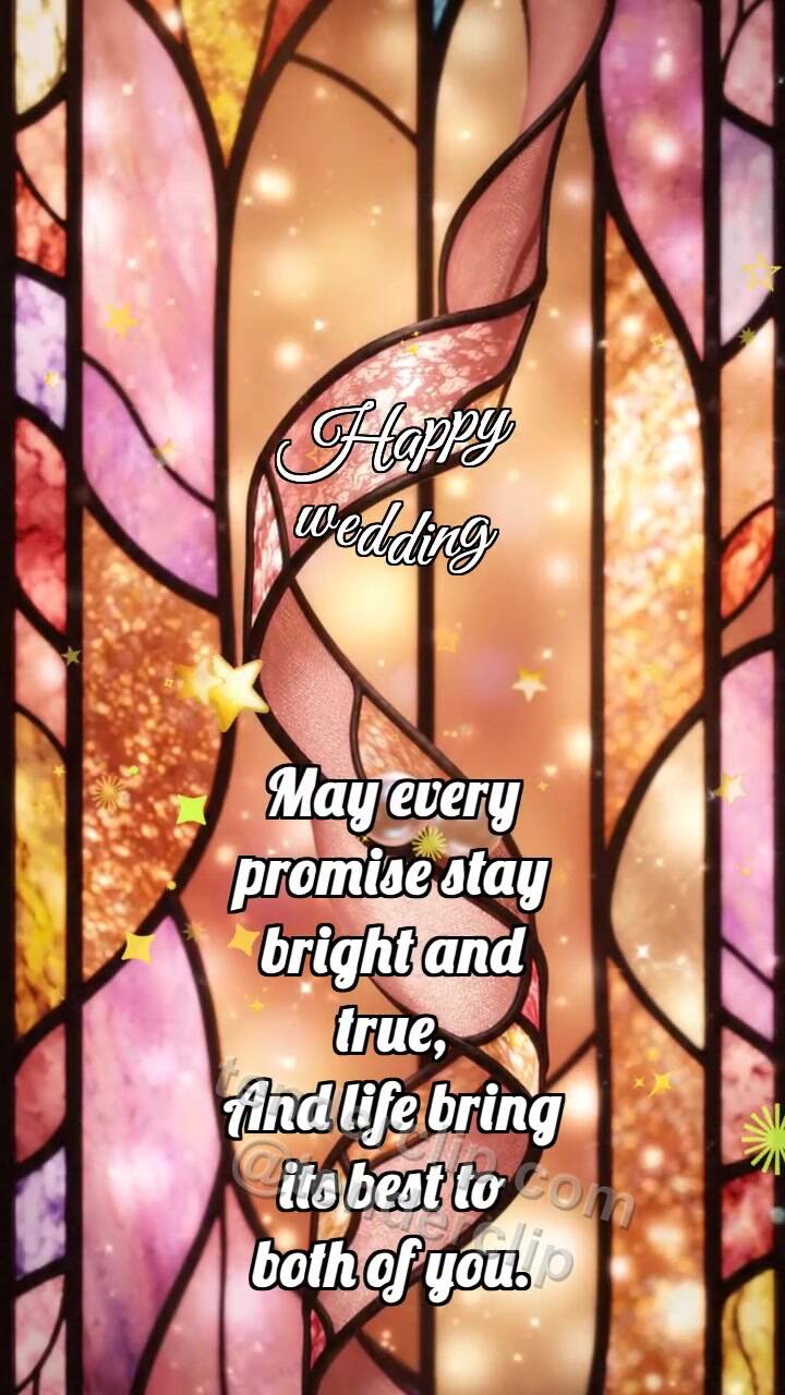 Animated greeting card about Happy wedding: Silk Loop Joins Pearls