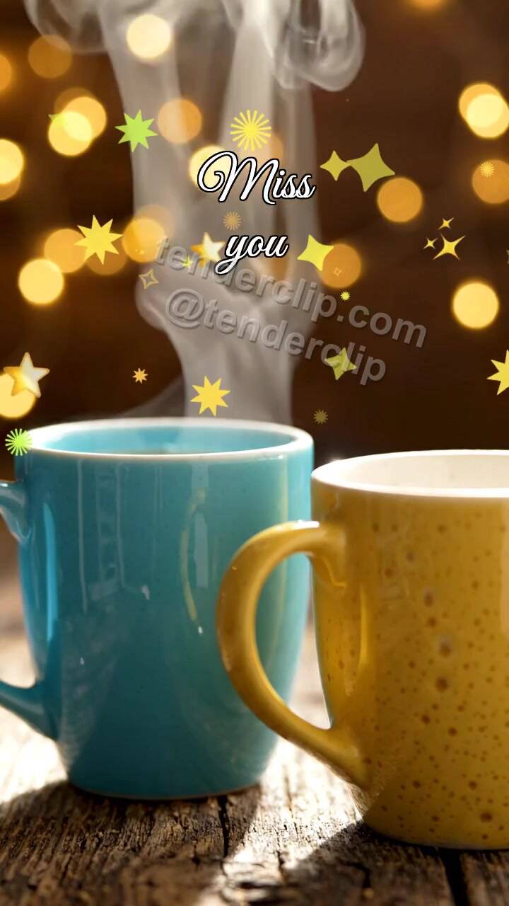 Animated greeting card about Miss you: Empty Cup Steam