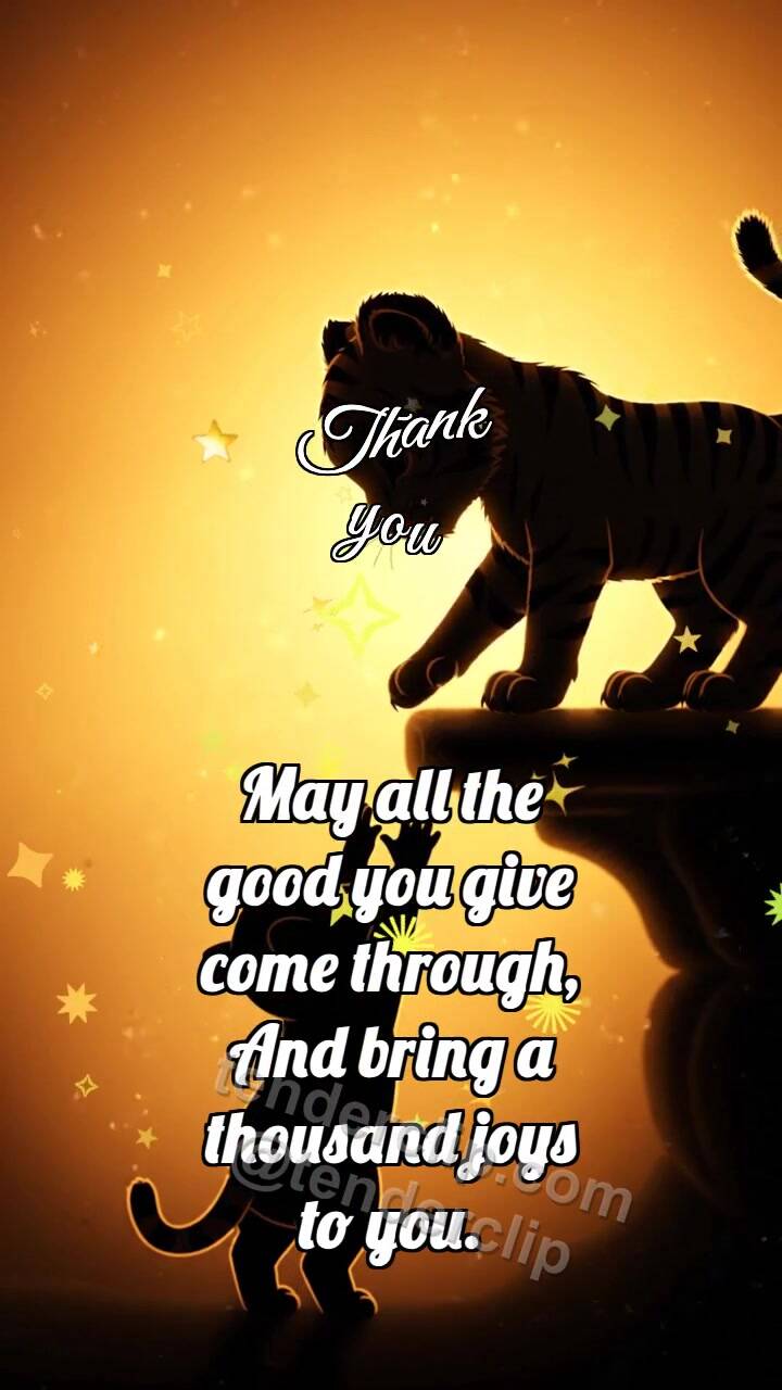 Animated greeting card about Thank you: Tiger Cub Helps Up