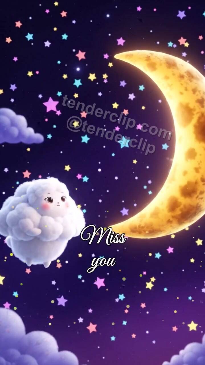 Animated greeting card about Miss you: Cloud Search