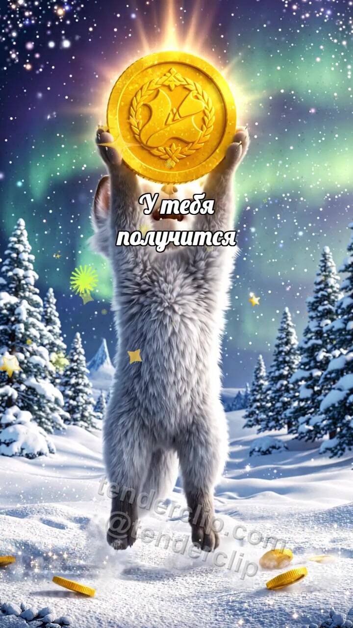 Анимационная открытка на тему У тебя получится: Лисёнок ловит удачу