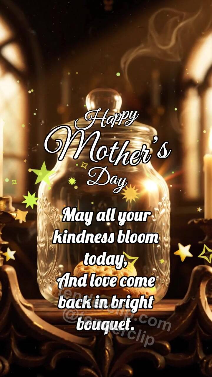 Animated greeting card about Happy Mother’s Day: Jar Guards Cookie