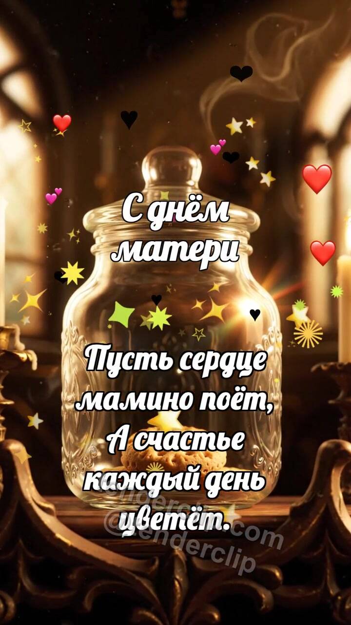 Анимационная открытка на тему С днём матери: Банка бережёт печенье