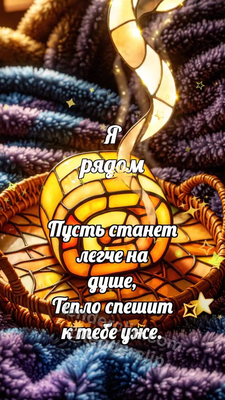 Анимационная открытка на тему Я рядом: Ротанговый поднос хранит тепло