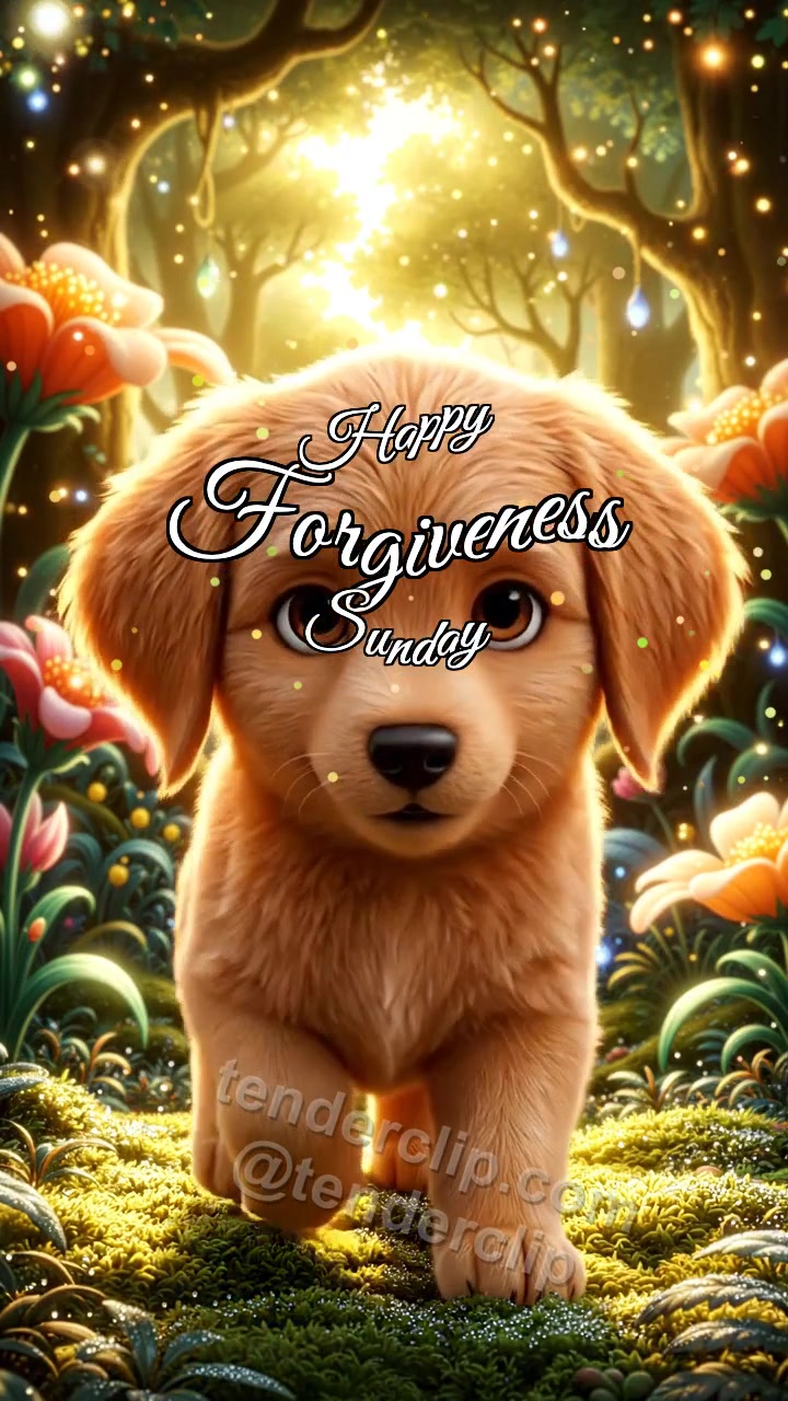 Animated greeting card about Happy Forgiveness Sunday: Puppy Offers Paw
