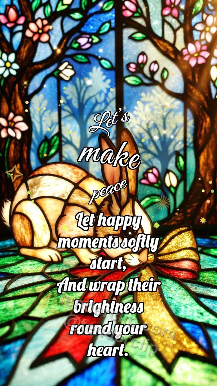 Animated greeting card about Let’s make peace: Bunny Returns Gift