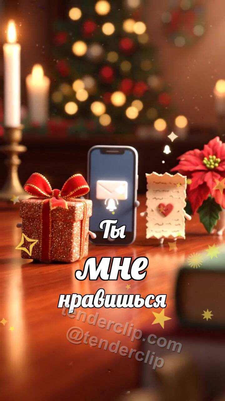 Анимационная открытка на тему Ты мне нравишься: маленькое шествие проходит по столу