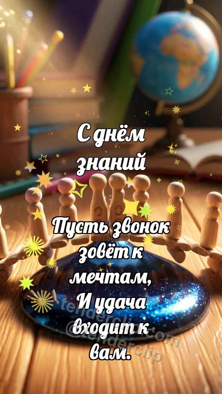 Анимационная открытка на тему С днём знаний: Счётные палочки строят мостик