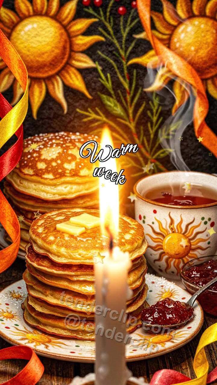 Animated greeting card about Warm week: candle shares warm light