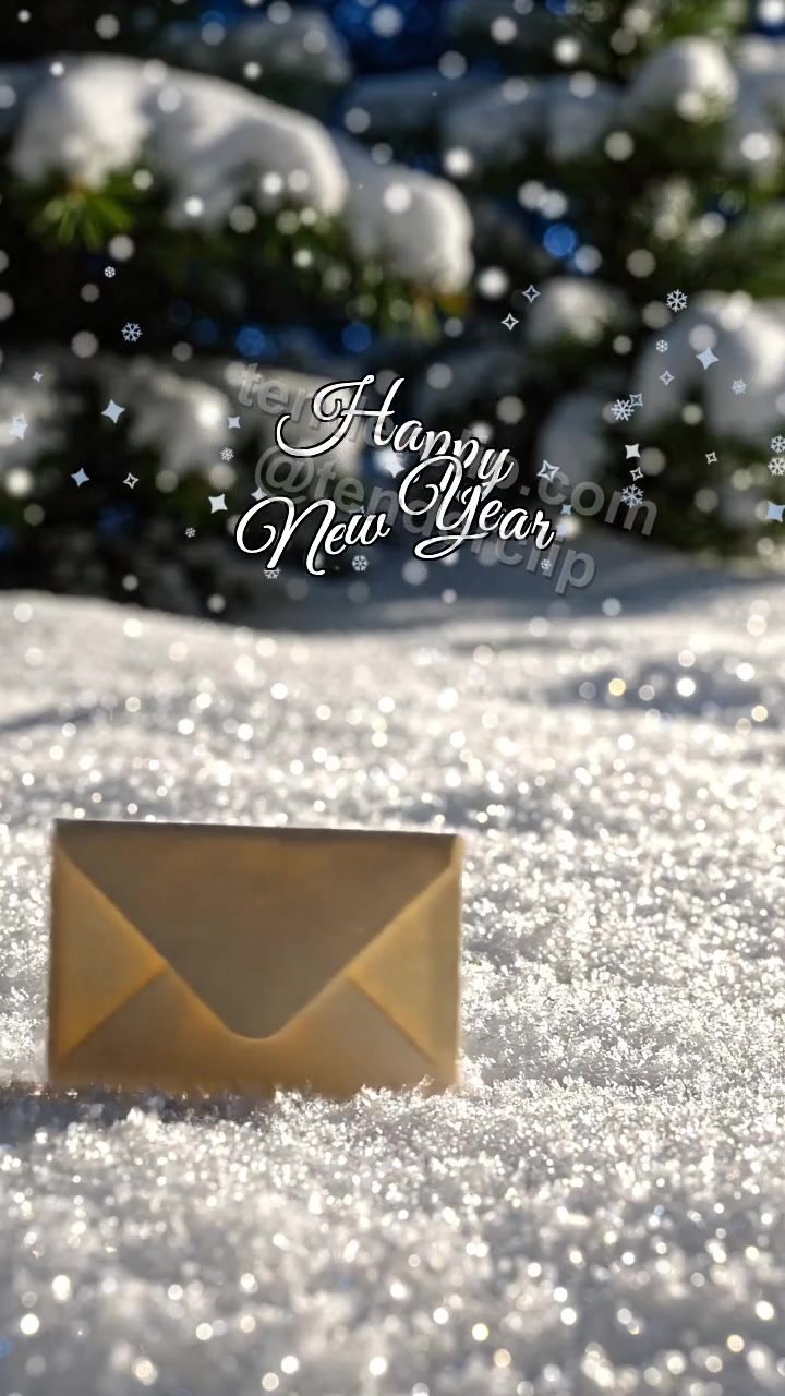 Animated greeting card about Happy New Year: Snowflake Mail