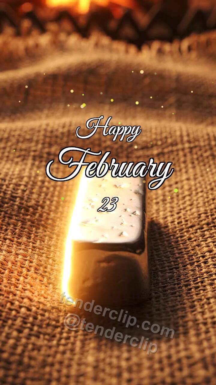 Animated greeting card about Happy February 23: Magnesium Bar Catches Glint