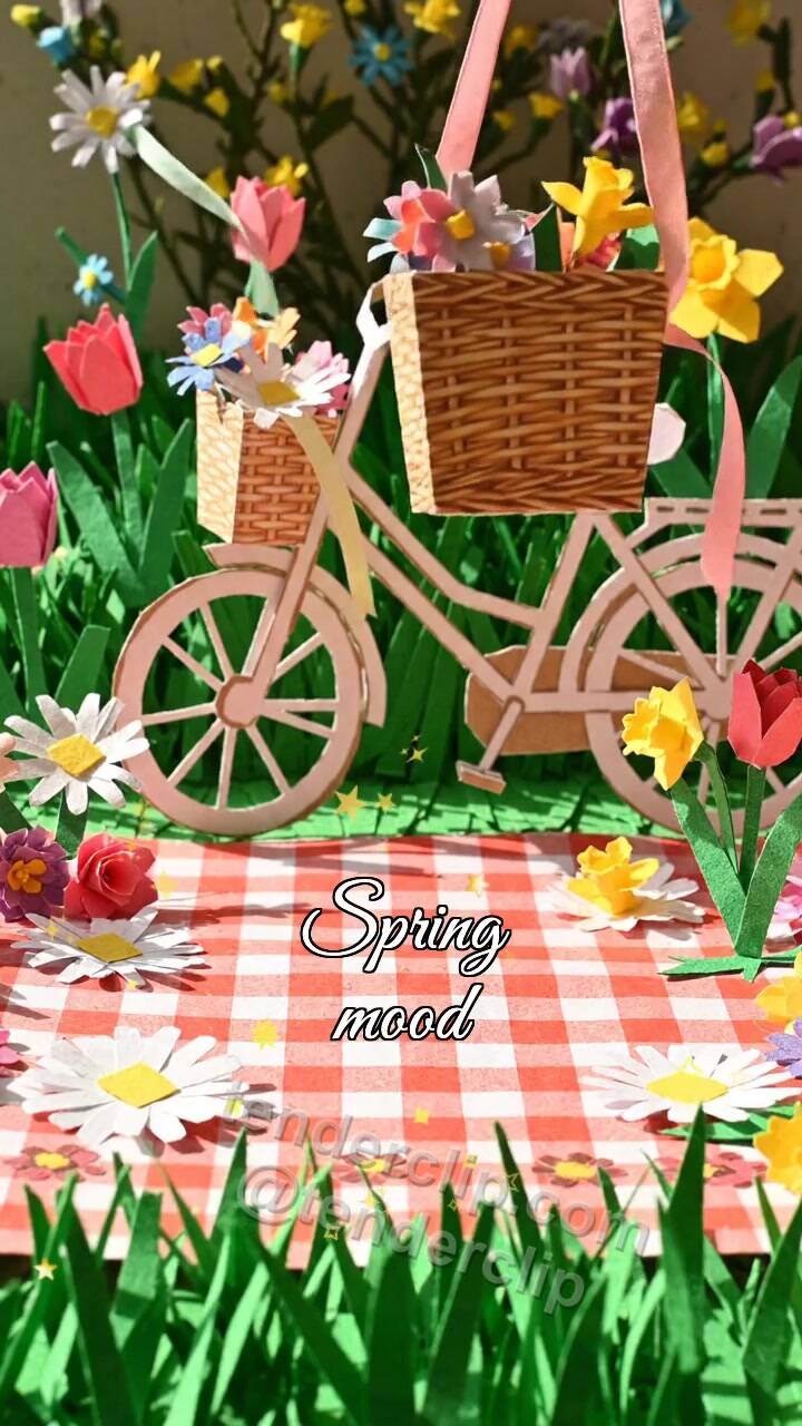 Animated greeting card about Spring mood: wind returns the symbol