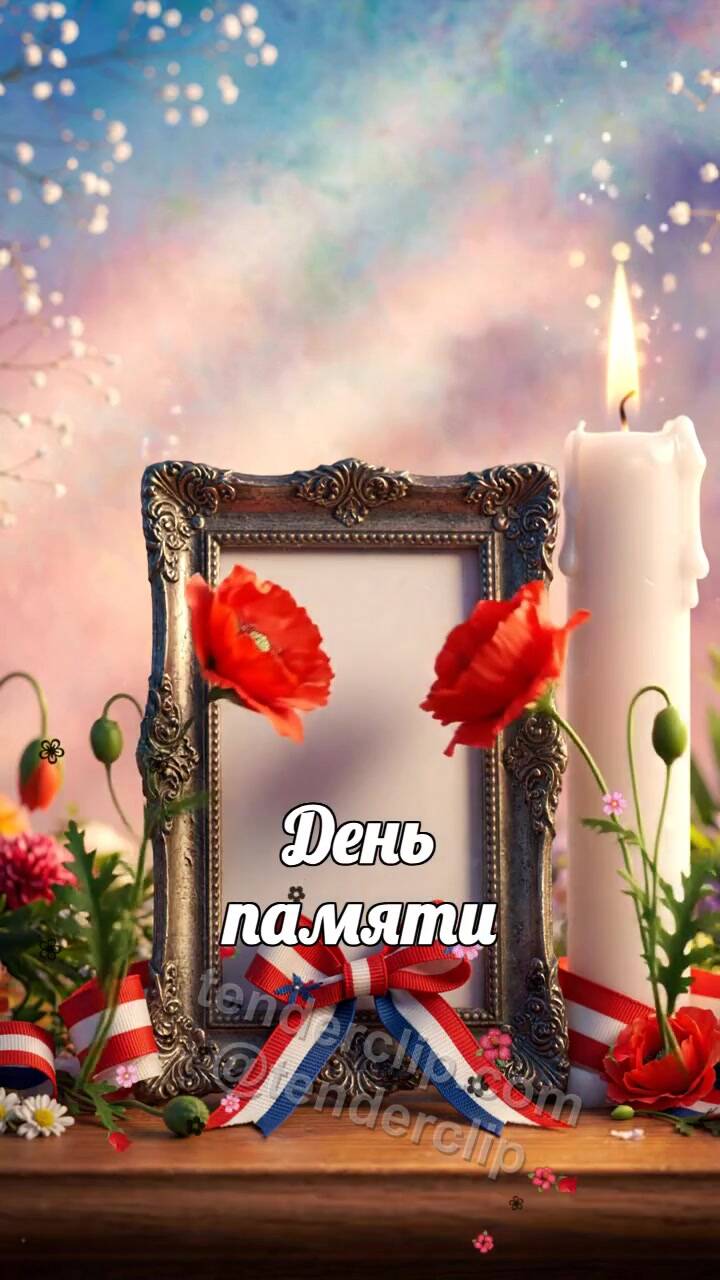 Анимационная открытка на тему День памяти: два символа встречаются