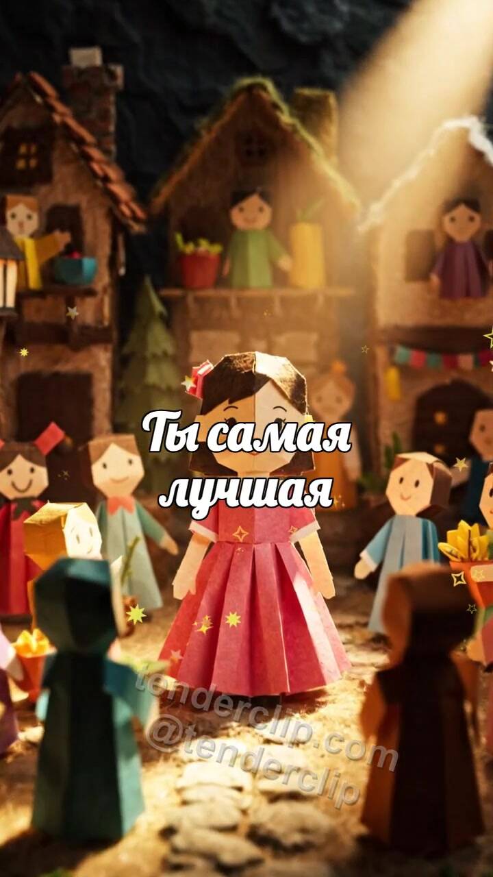 Анимационная открытка на тему Ты самая лучшая: свет собирает корону для героини