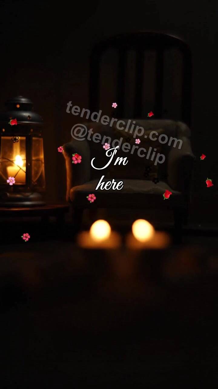 Animated greeting card about I'm here: two lights stay together