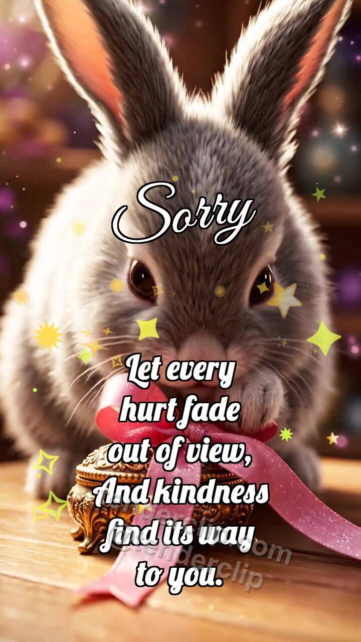 Animated greeting card about Sorry: Bunny Returns Gift