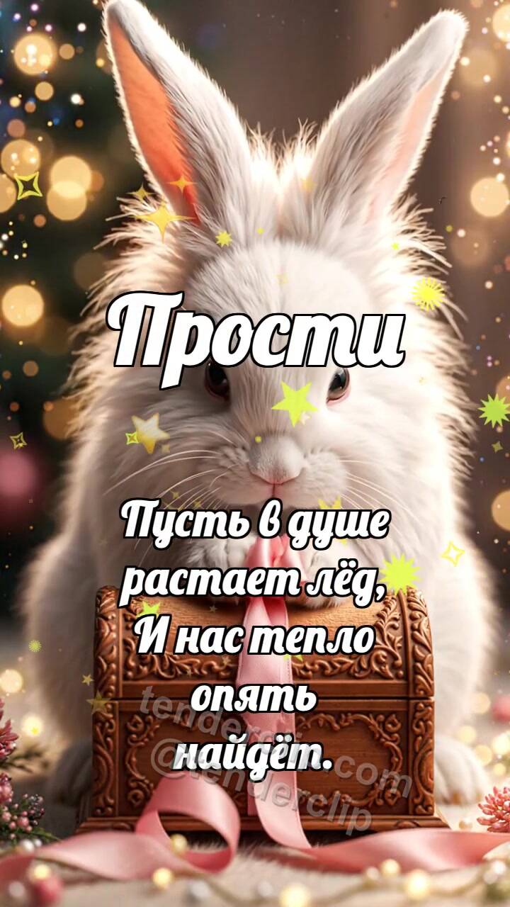 Анимационная открытка на тему Прости: Зайчик возвращает подарок