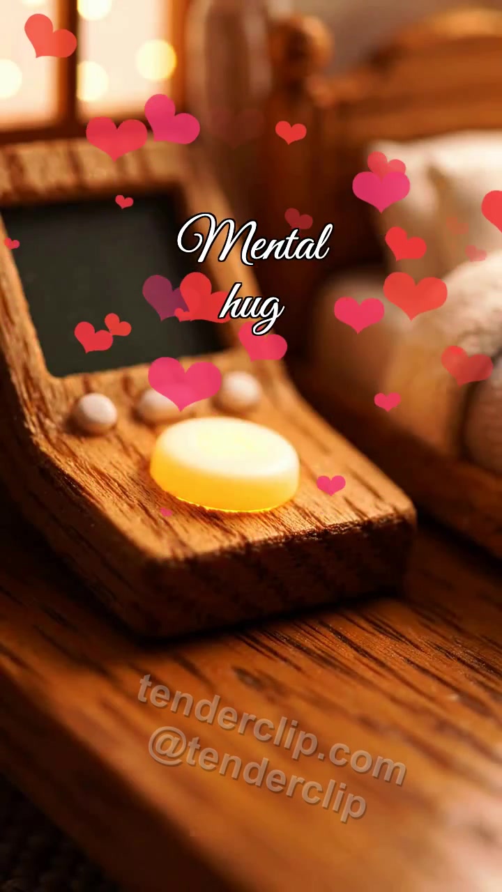 Animated greeting card about Mental hug: Gentle Button Releases Warmth