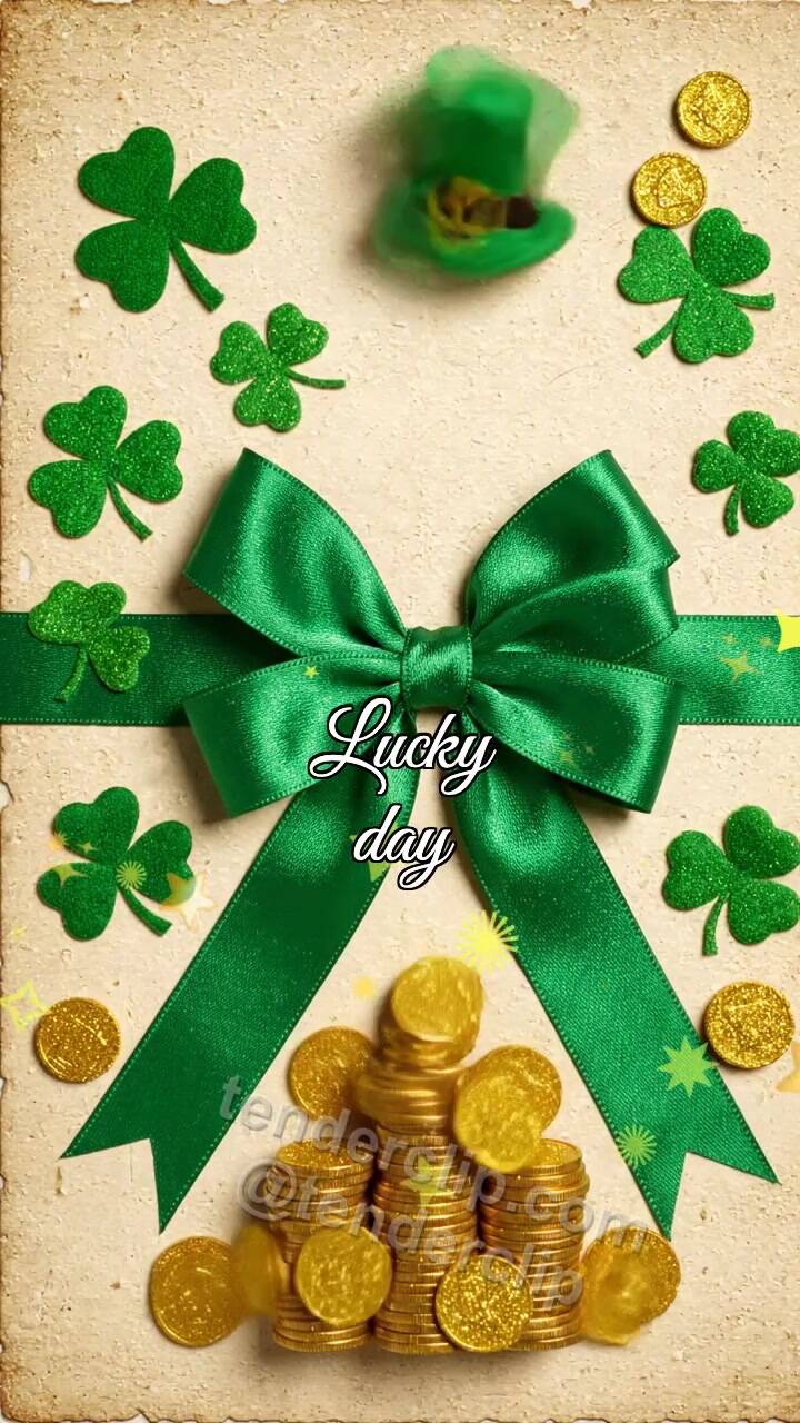 Animated greeting card about Lucky day: final holiday reveal