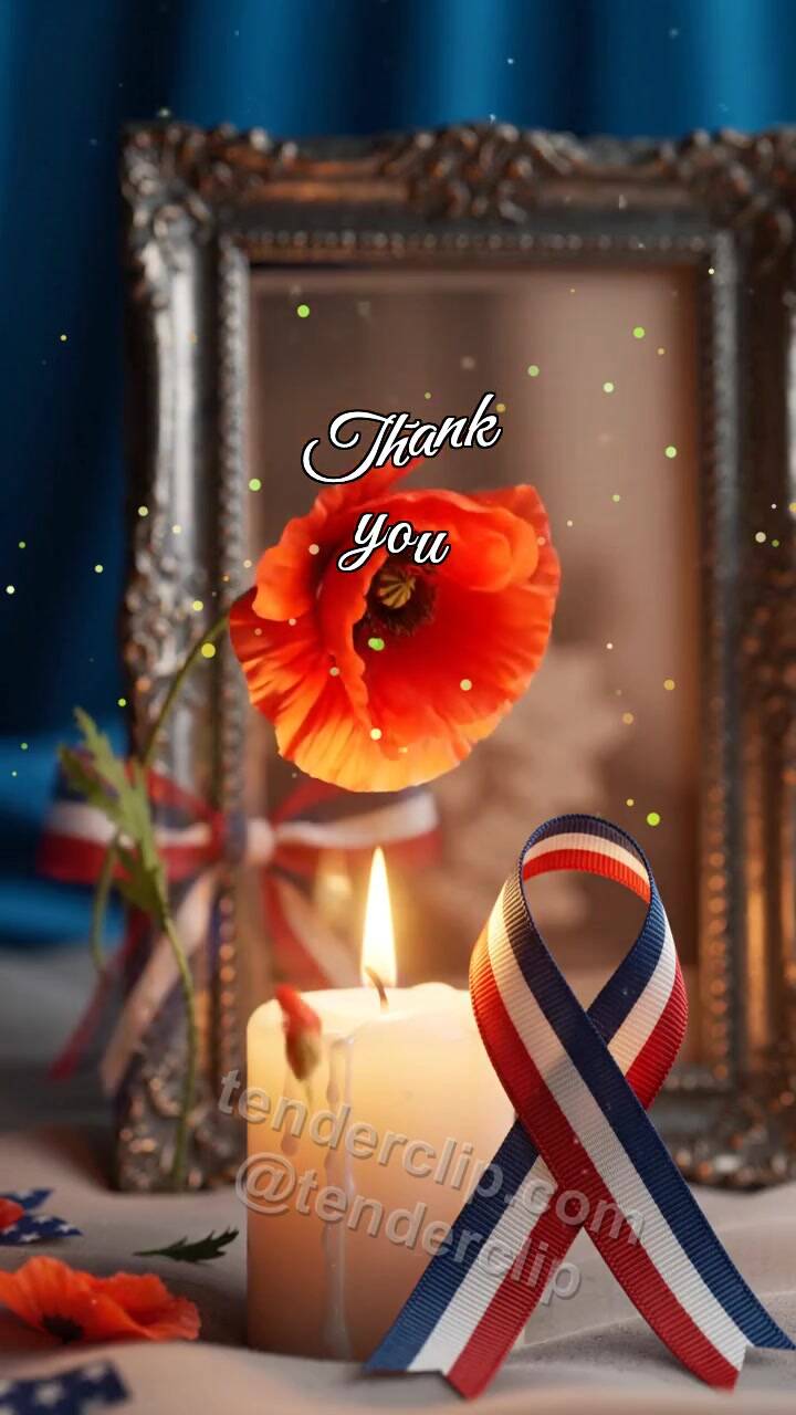 Animated greeting card about Thank you: flower is offered forward