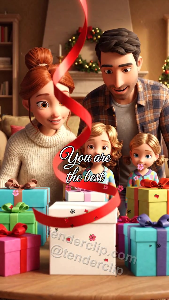 Animated greeting card about You are the best: ribbon chooses first place