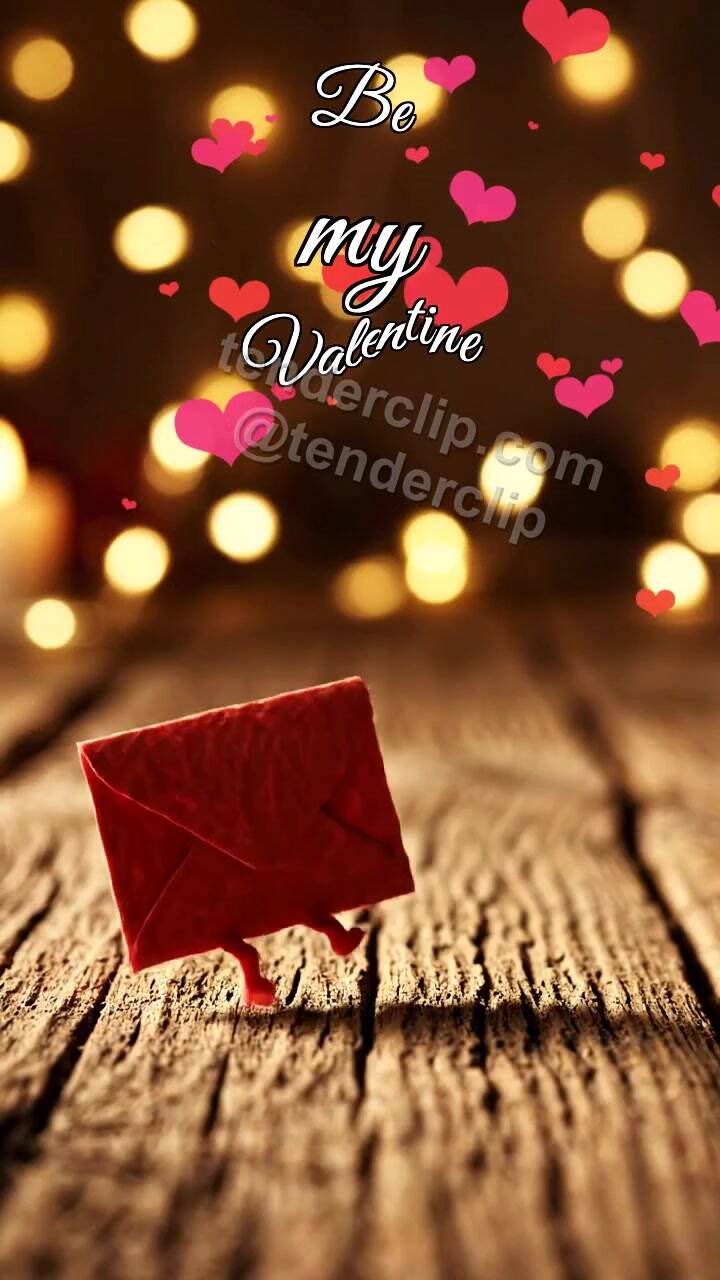 Animated greeting card about Be my Valentine: Heart Envelope Hop