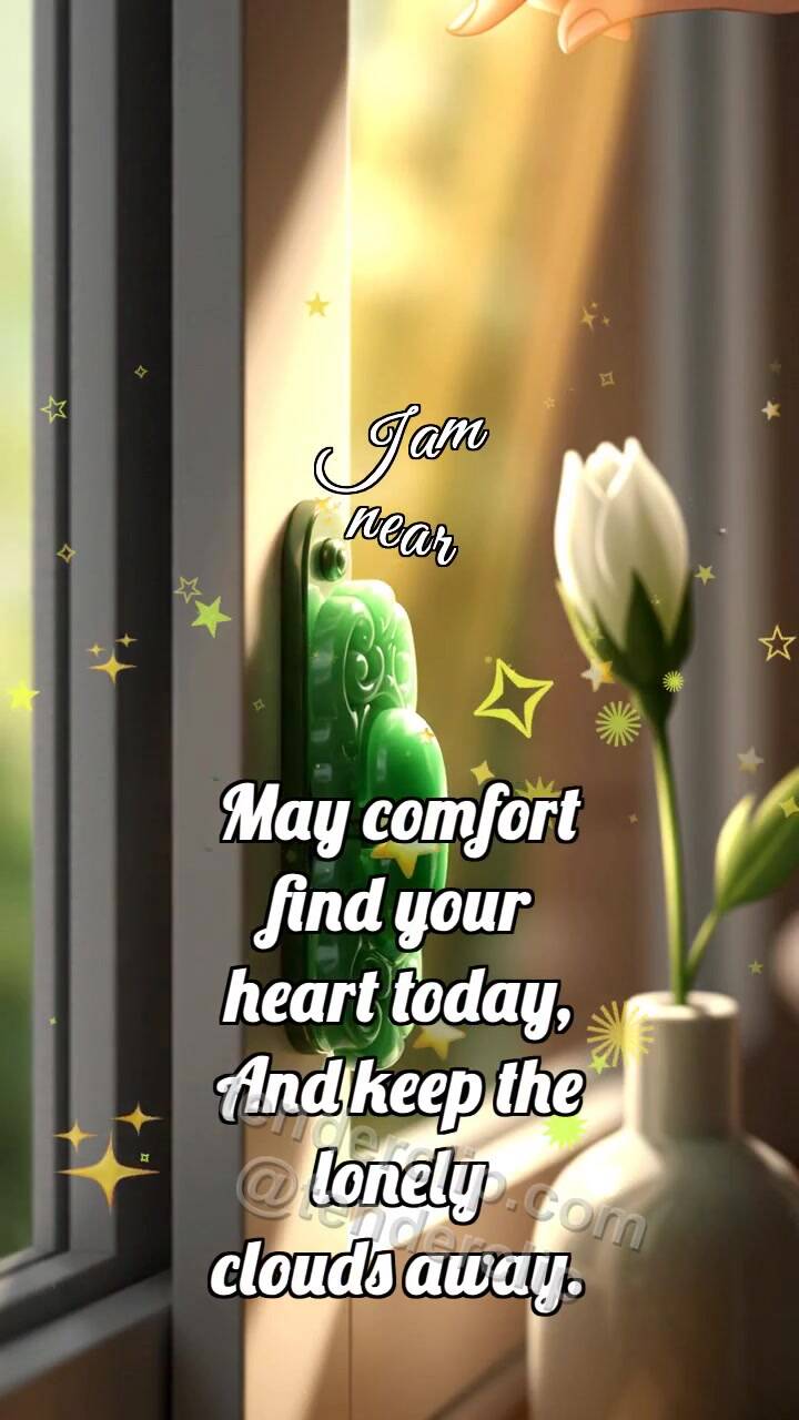 Animated greeting card about I am near: Jade Latch Holds Light