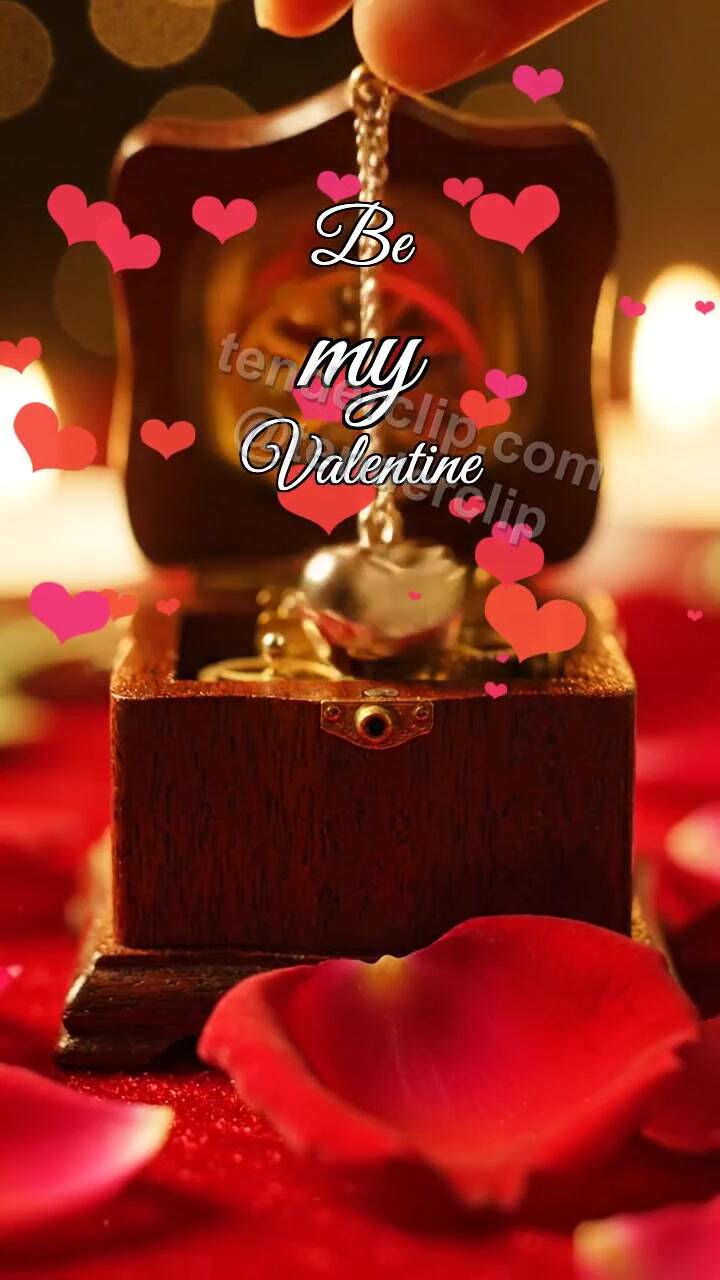 Animated greeting card about Be my Valentine: Music Box Heart