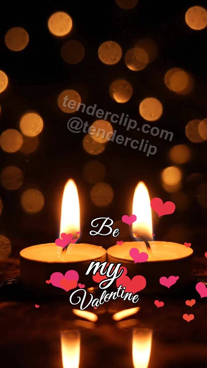 Animated greeting card about Be my Valentine: Candle Two Flames