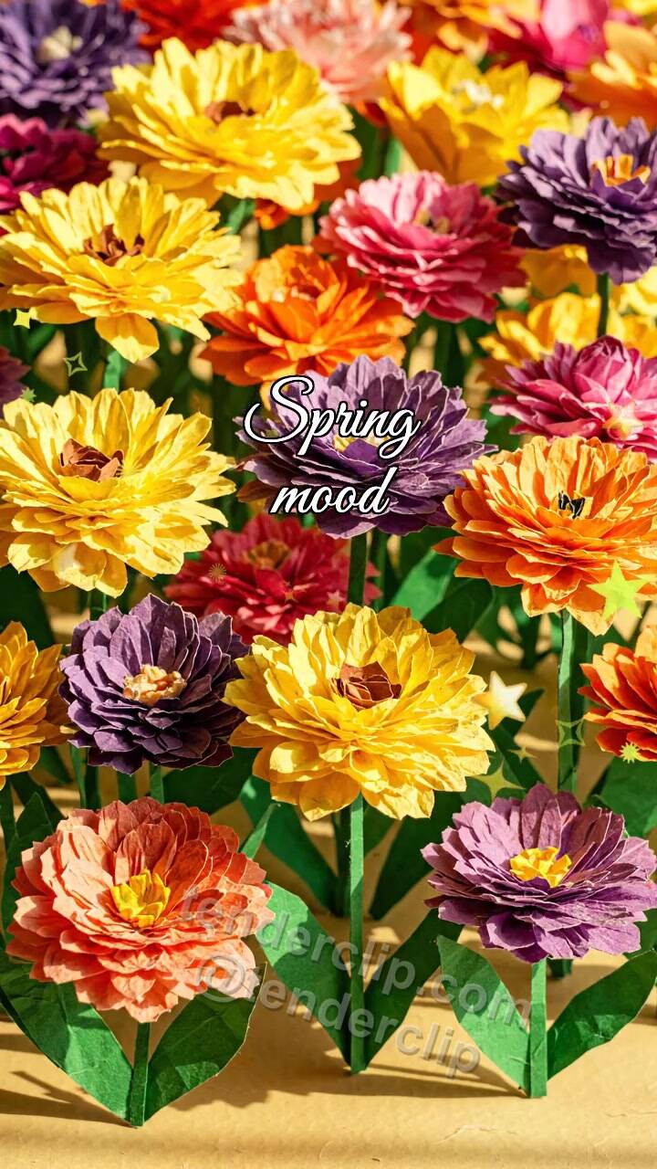 Animated greeting card about Spring mood: flowers sway in sunlight