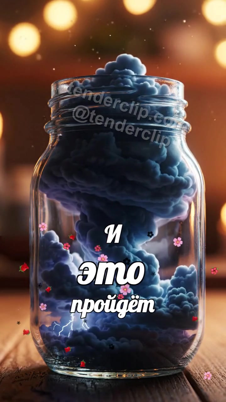 Анимационная открытка на тему И это пройдёт: буря в банке стихает