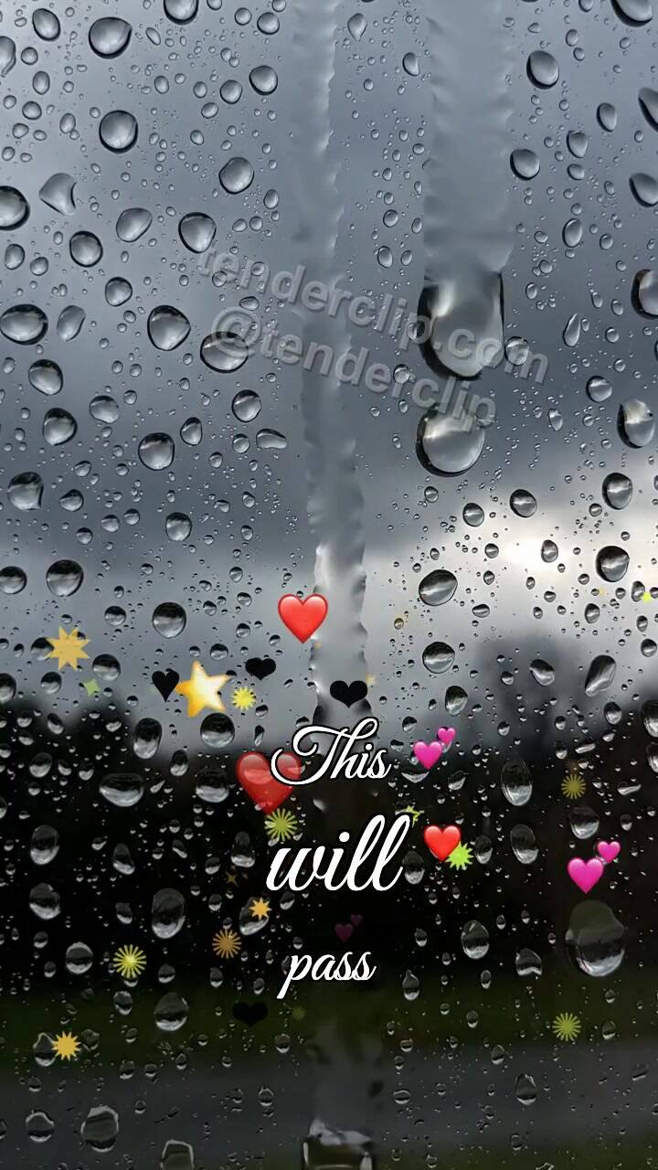Animated greeting card about This will pass: rainy window becomes bright