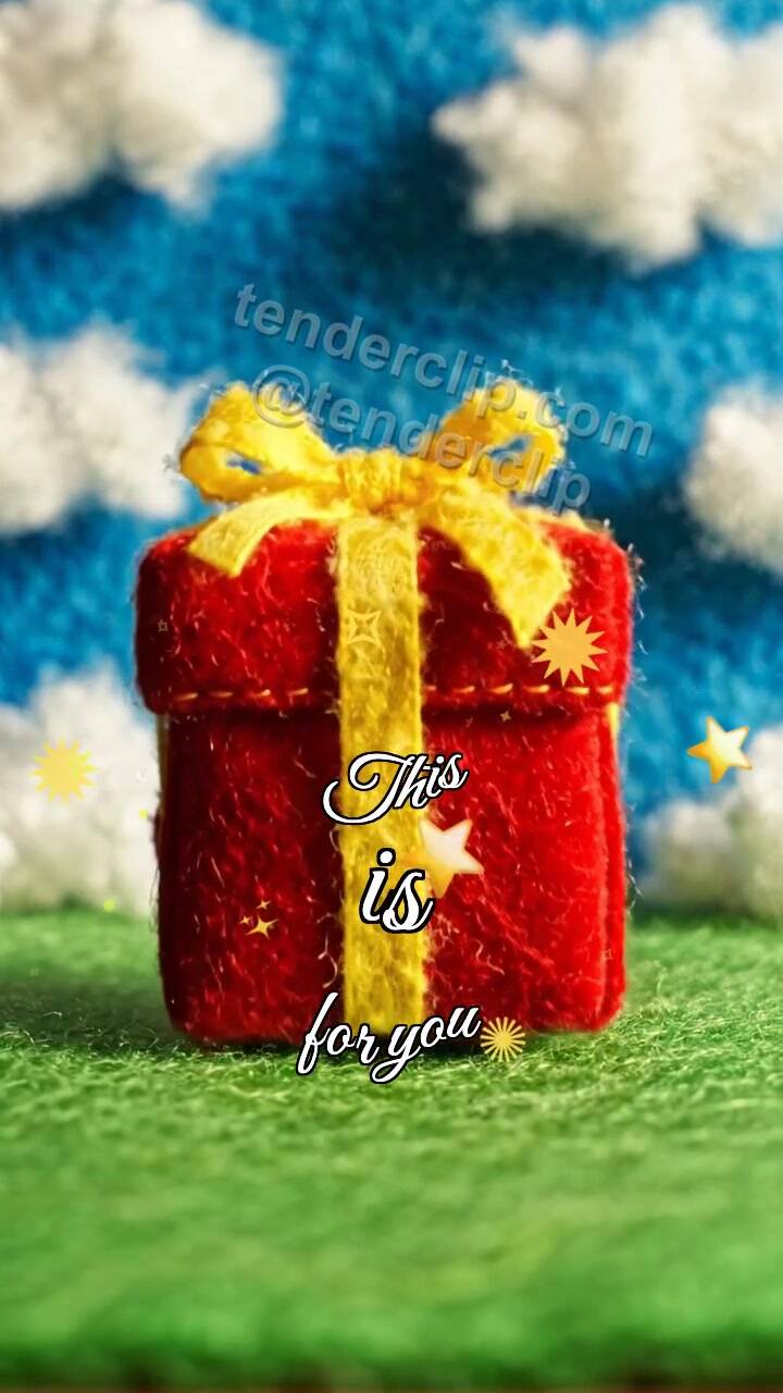 Animated greeting card about This is for you: gift box bows