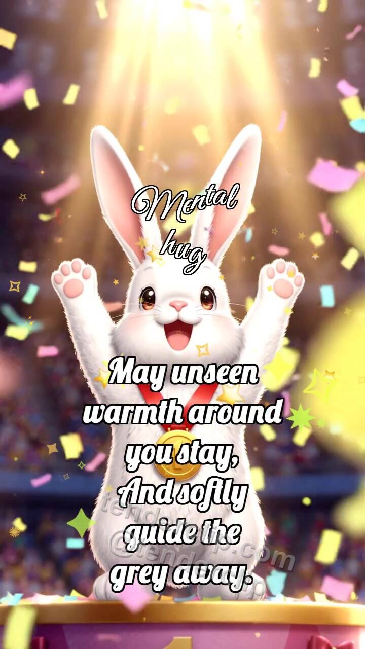 Animated greeting card about Mental hug: Bunny On Top