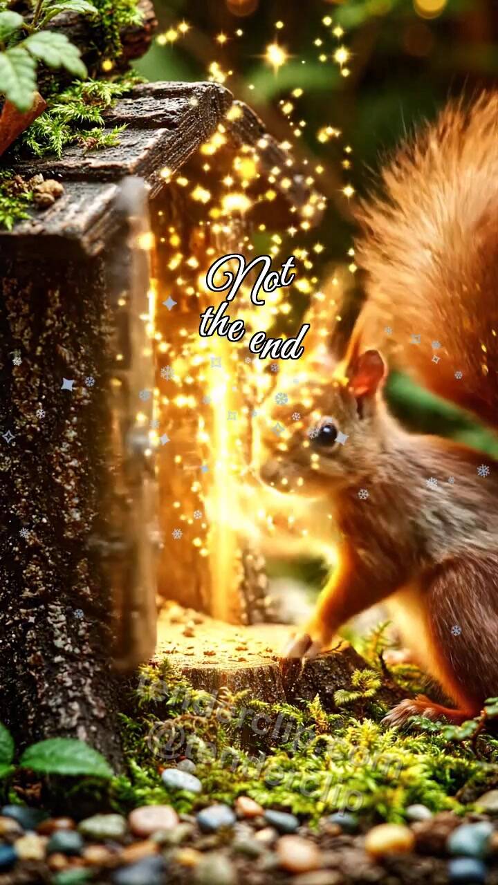 Animated greeting card about Not the end: Squirrel Opens Chance