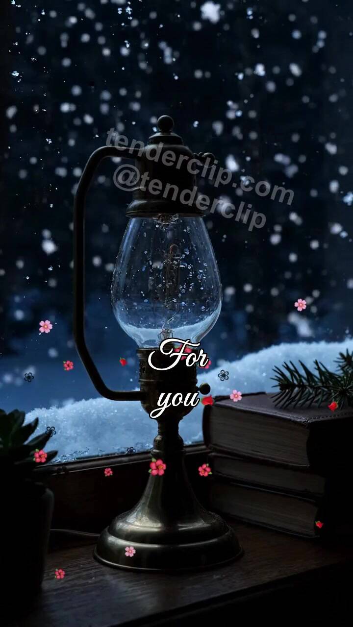 Animated greeting card about For you: small light waits at a window