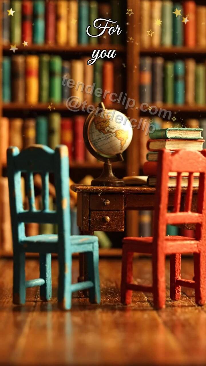 Animated greeting card about For you: tiny chair pulls closer