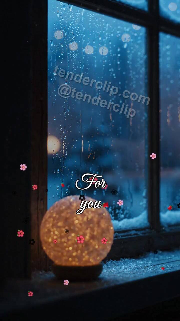 Animated greeting card about For you: small light waits at a window