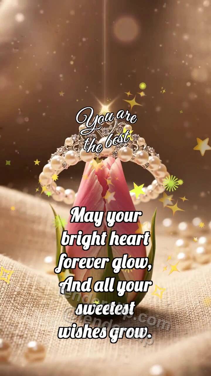 Animated greeting card about You are the best: Pearl Tiara Crowns Bud