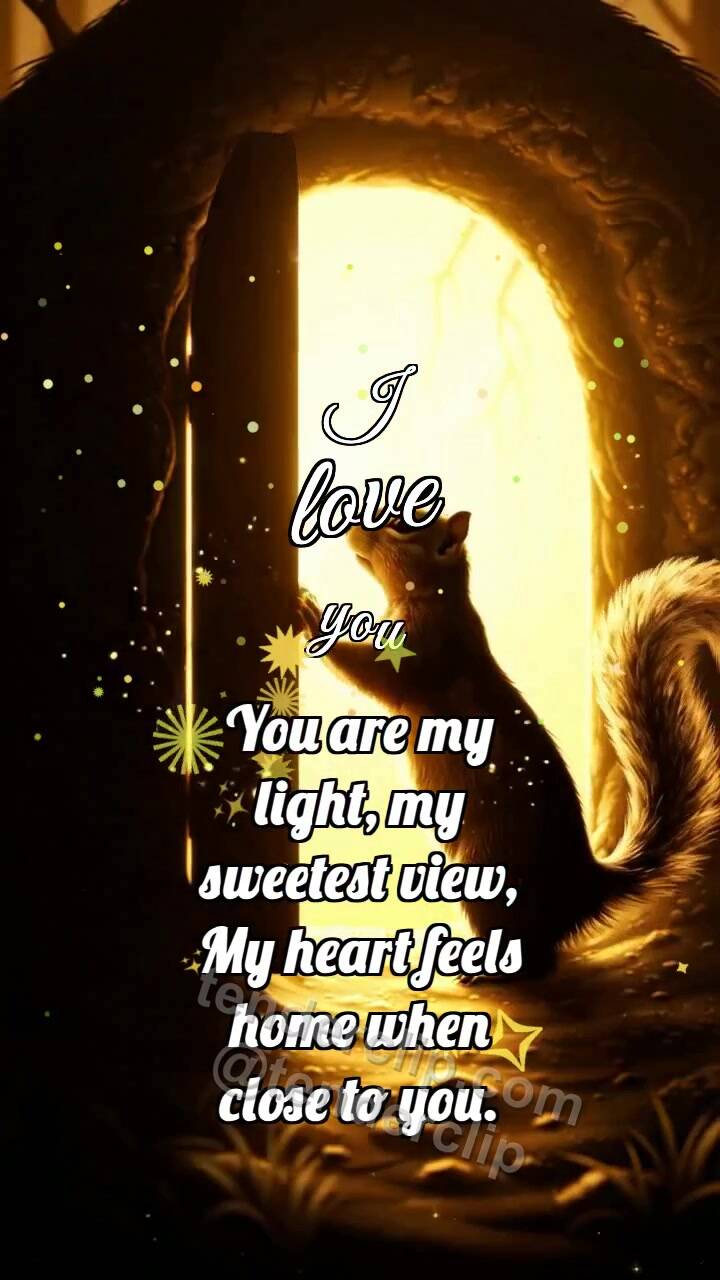 Animated greeting card about I love you: Squirrel Opens Chance