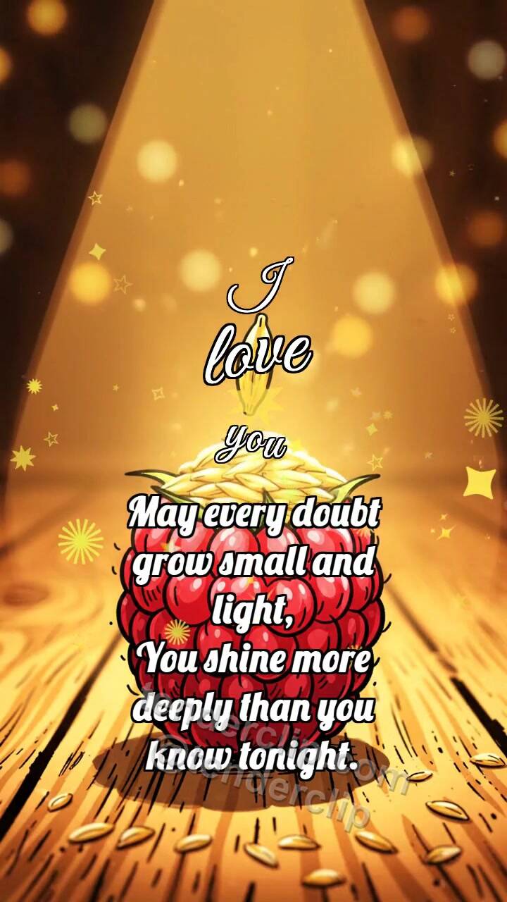 Animated greeting card about I love you: Raspberry Platform Raises Grain