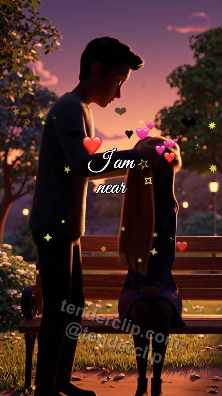 Animated greeting card about I am near: man wraps a scarf around shoulders