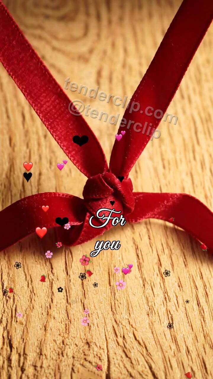 Animated greeting card about For you: ribbon becomes a bow