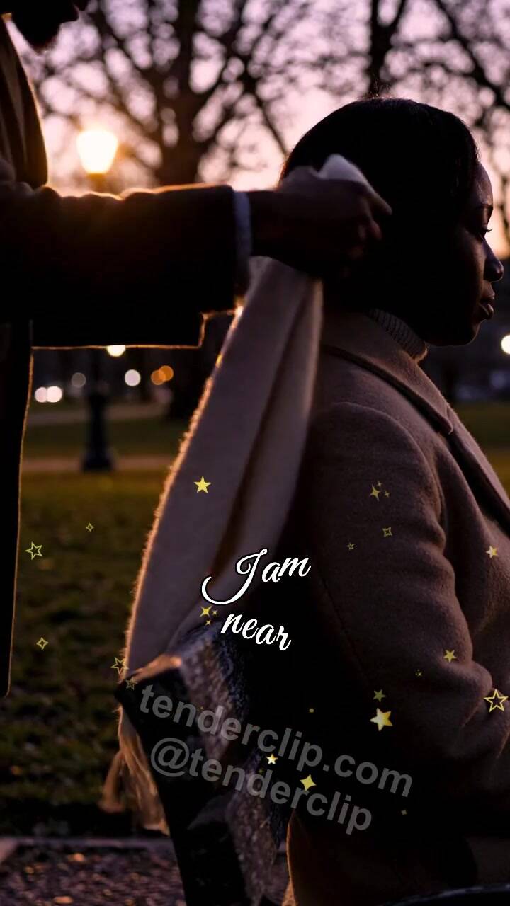 Animated greeting card about man wraps a scarf around shoulders