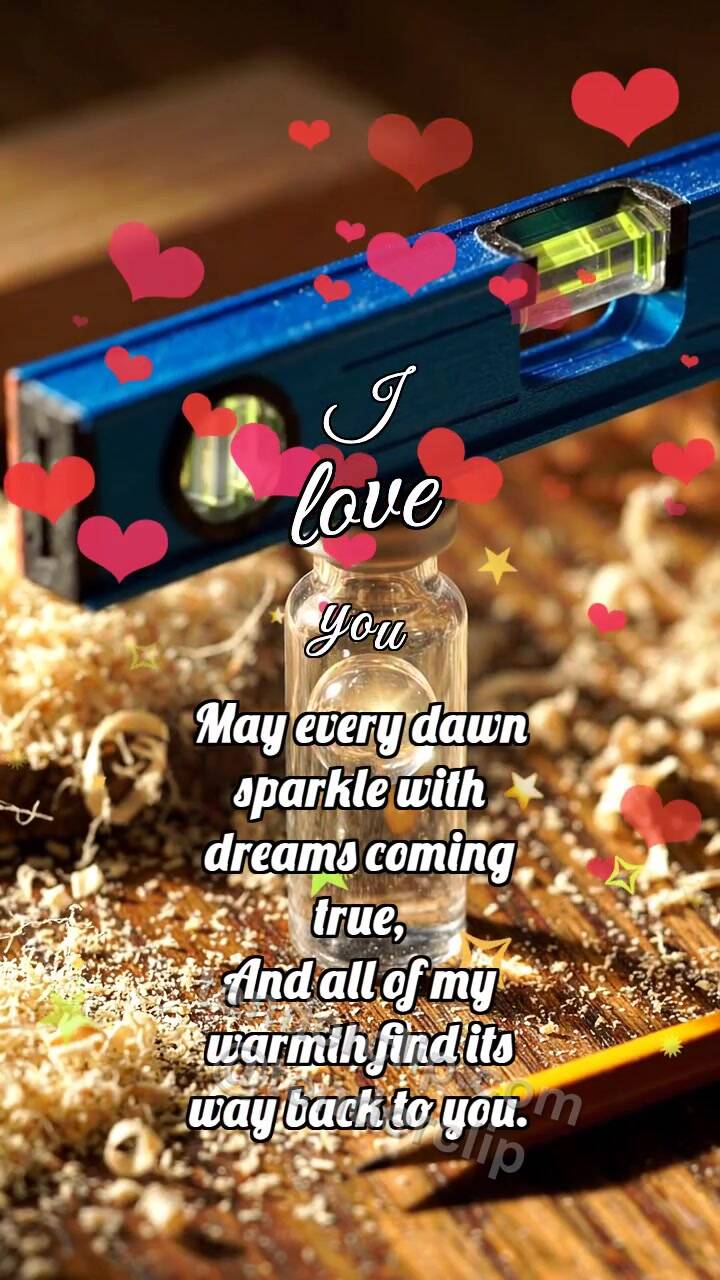 Animated greeting card about I love you: Blue Level Aligns Bubble